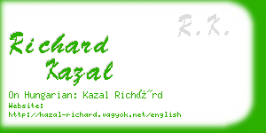 richard kazal business card